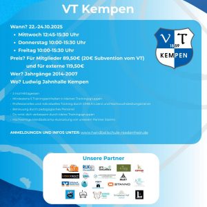 Herbstferiencamp bei der VT Kempen 22.10.2025 - 24.10.2025