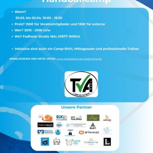 Osterhandballcamp in Kooperation mit dem TV Anrath vom 30.03.2026 bis 02.04.2026