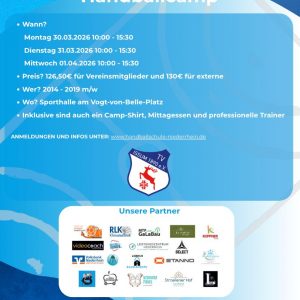 Osterhandballcamp in Kooperation mit dem TV Issum vom 30.03.2026 bis 01.04.2026