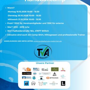 Herbsthandballcamp in Kooperation mit dem TV Anrath vom 19.10.2026 bis 21.10.2026