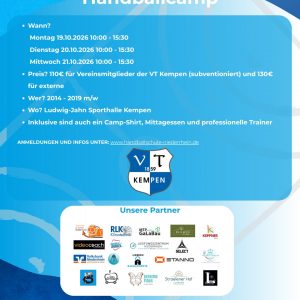 Herbsthandballcamp in Kooperation mit der VT Kempen vom 19.10.2026 bis 21.10.2026